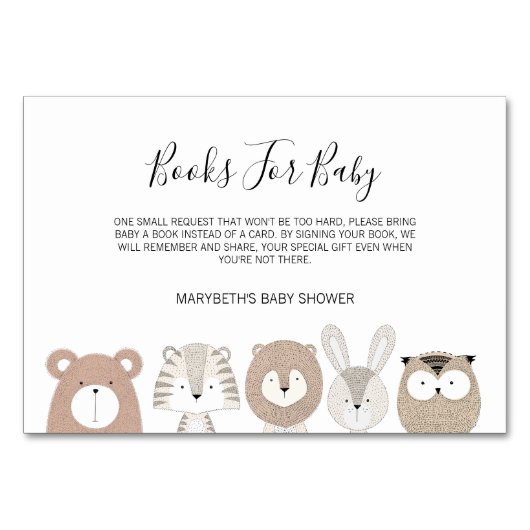 Beau Baby shower Animaux Apportez Une Carte De Dem (Devant)