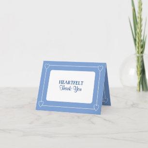Beau Baby shower Carte de remerciements bleu simpl