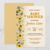 Beau Baby shower de tournesols Invitation (Devant / Derrière)