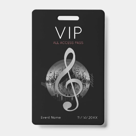 Beau badge d'accès Tune VIP (Face)