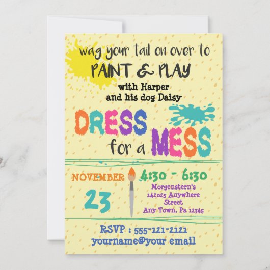 Beau Beagle Dog Fun Art Invitation d'anniversaire (Dos)