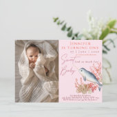 Beau bébé Narwhal 1er anniversaire fêté Invitation (Debout devant)