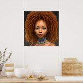 Beau Black Warrior Colorful Poster Cadeau (Cuisine)