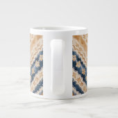 Beau Bleu Beige Batik Jardin Spécialité Mug (Dos)