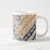 Beau Bleu Beige Batik Jardin Spécialité Mug (Droite)