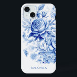 Beau bleu/blanc Roses personnalisés<br><div class="desc">Magnifique Chine propre et traditionnel bleu/blanc aquarelle style roses et fleurs sauvages avec champ texte pour votre nom ou monogramme.</div>