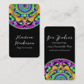 Beau bleu et gras Mandala Yoga Carte de visite (Devant / Derrière)