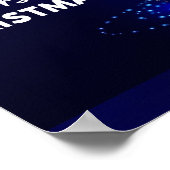 Beau bleu, étincelant. Bonne affiche de Noël (Coin)