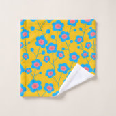 Beau bleu fleuri (Gant de toilette)