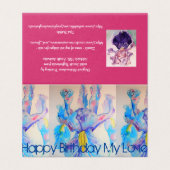 Beau bleu Iris Peinture Love Carte Anniversaire (Outside Unfolded)