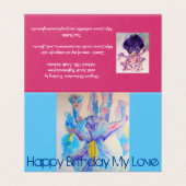 Beau bleu Iris Peinture Love Carte Anniversaire (Outside Unfolded)
