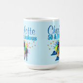 BEAU BLEU PERSONNALISÉ 50E ANNIVERSAIRE MUG (Centre)