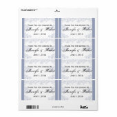 Beau Bleu Scroll sur le Étiquette de bouteille d'e (Feuille entière)