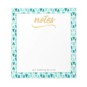 Beau Bloc-notes Gemstone Motif Gold Faux Foil (Devant)