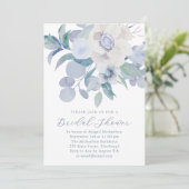 Beau Blue Floral nuptiale Invitation douche (Debout devant)
