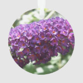 Beau Bouddleia violet fleurs Ornement acrylique (dos)