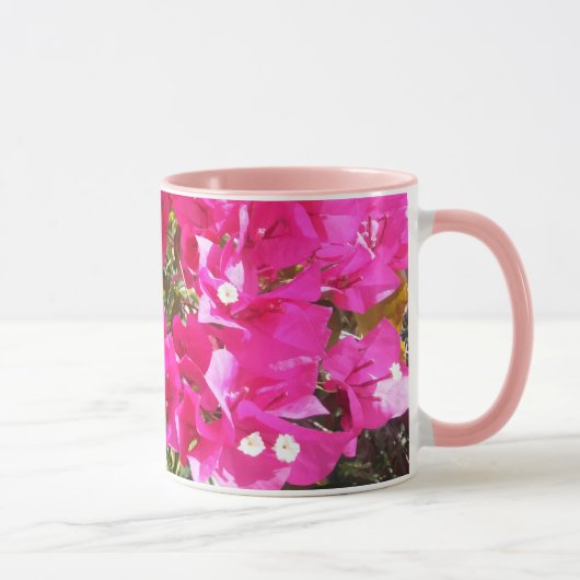 Beau Bougainvilliers roses Imprimer Café Mug (Droite)