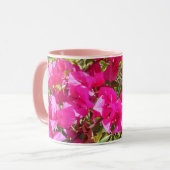 Beau Bougainvilliers roses Imprimer Café Mug (Devant gauche)