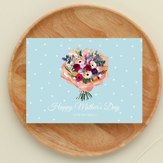 Beau bouquet de fleurs Carte de fête des mères