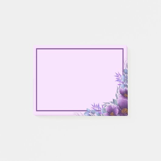 Beau Bouquet de fleurs violettes Post-it Notes (Devant)