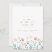 Beau Bouquet Fleur sauvage Invitation Anniversaire (Devant)