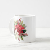 Beau bouquet floral de Noël Café Mug (Devant gauche)