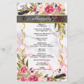 Beau Bouquet floral Programme de mariage photo (Dos)