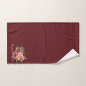 Beau Bouquet Floral Rustique Bourgogne Rouge (Serviette à main)