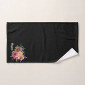 Beau Bouquet Floral Rustique Soft Black (Serviette à main)