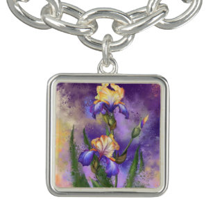 Beau Bracelet Iris Fleurs