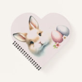 Beau Bunny Pastel Carnet Spiral En Forme Coeur (Devant)