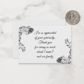 Beau cadre Rose après funérailles Merci Cartes (Devant/Arrière en situation)