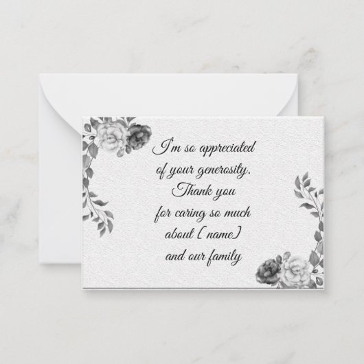 Beau cadre Rose après funérailles Merci Cartes (Devant)