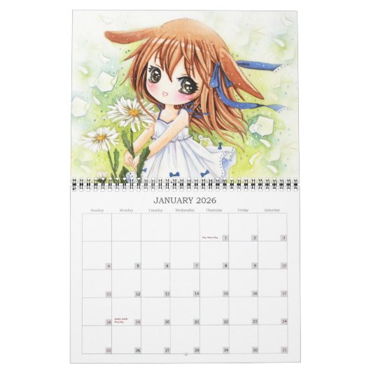 Beau calendrier 2013 de filles d'anime (Jan 2026)