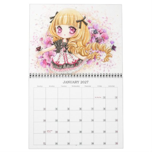 Beau calendrier 2013 de filles de chibi d'anime (Jan 2027)