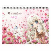 Beau calendrier 2013 de filles de chibi d'anime (Protection)