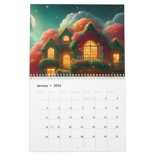 Beau calendrier de conception (Jan 2026)