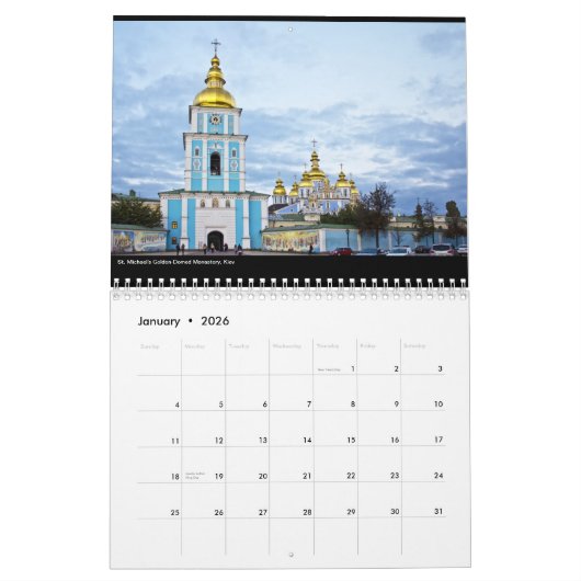 Beau calendrier de l'Ukraine 2014 (Jan 2026)