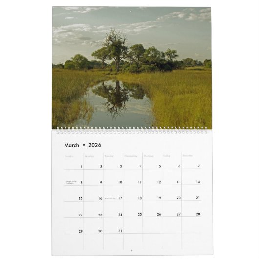 BEAU CALENDRIER DU BOTSWANA (Mar 2026)