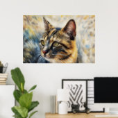 Beau Calico Cat Art Poster Amoureux des chats (Bureau à domicile)