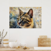 Beau Calico Cat Art Poster Amoureux des chats (Cuisine)