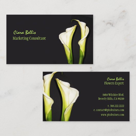 Beau calla carte de visite (Devant / Derrière)