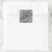 Beau Cardinal Rouge dans Sticker Arbre Rempli Neig (Sac)