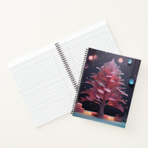 Beau carnet de collège girly de l'arbre 3d rose