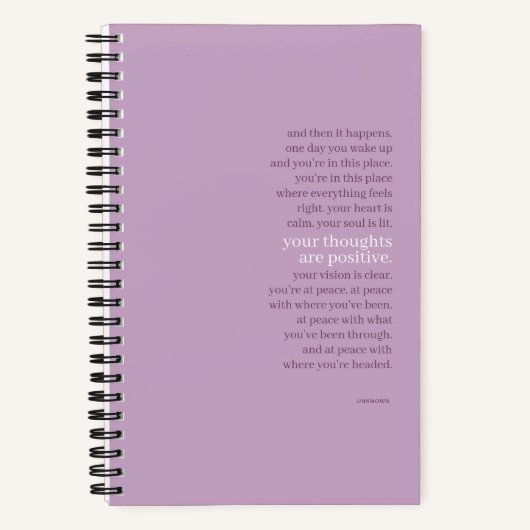 Beau Carnet de devis Inspirationnel Lavender (Recto)