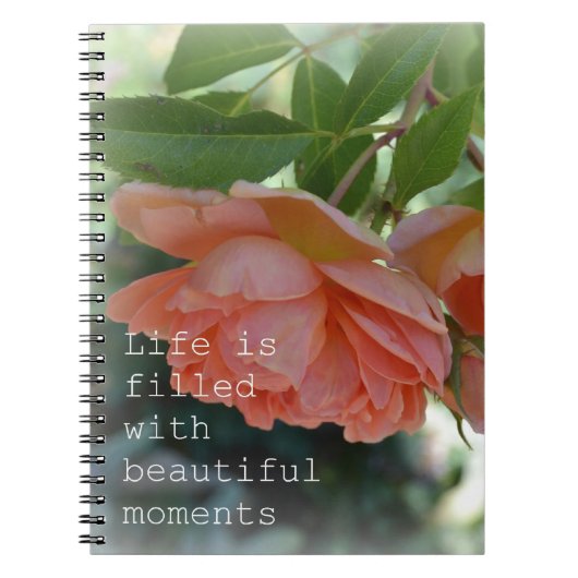 Beau carnet de journal de roses de moments (Devant)