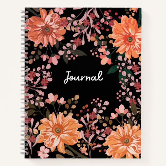 Beau Carnet de Journal Floral (Devant)
