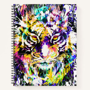 Beau Carnet de tigre - Oeuvre colorée de tigre