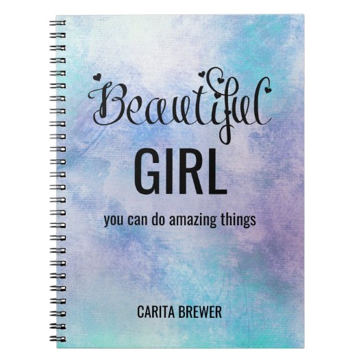 Beau Carnet Inspirationnel pour fille (Devant)