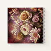 Beau Carnet Motif de fleurs acryliques (Dos)